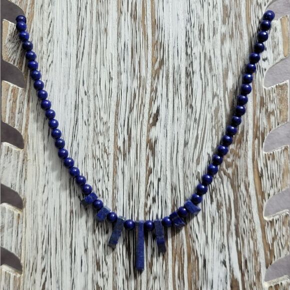 Lapis Lazuli Necklace 18-20 inches - Picture 4 of 15